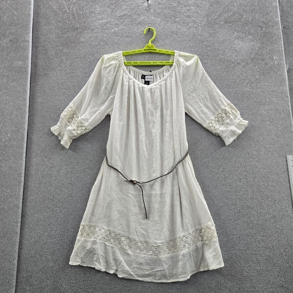 Lane‎ Bryant Women Dress 14/16 White Off The Shouder Bohemian Lace 3/4 Sleeve - Picture 1 of 9